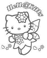coloriage hello kitty fee papillon